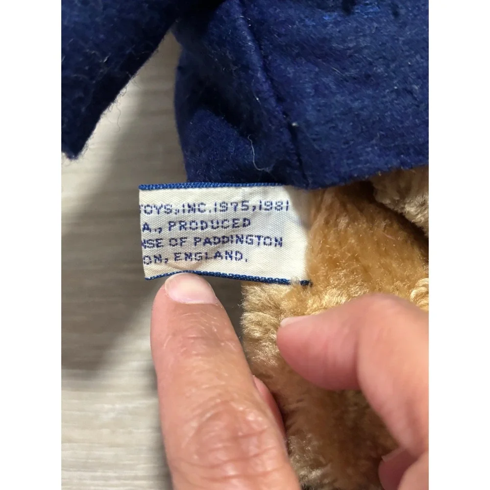 Eden Toys Paddington Bear‎ Plush Toy 1981 Vintage Blue Coat